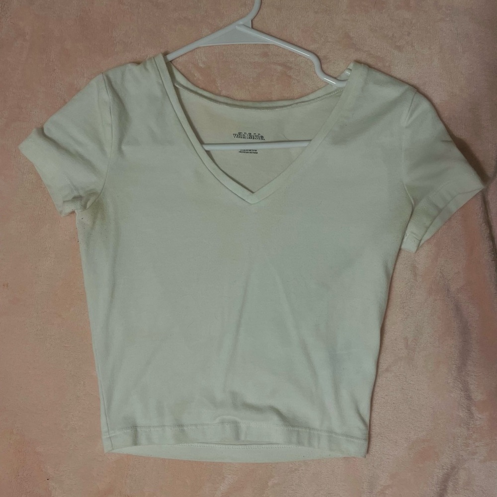 Wild Fable Women's Cream V-Neck Top